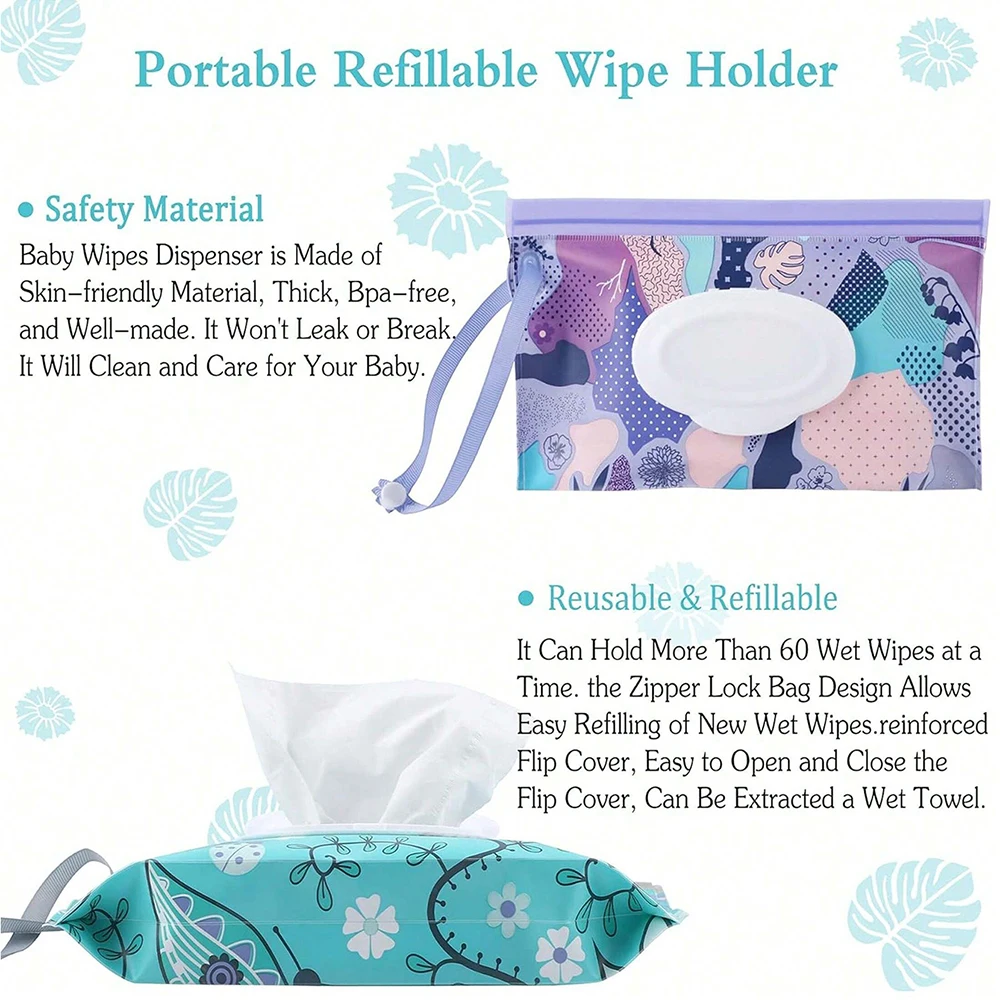 1/2/3/4Pcs Portable Wet Wipes Box Baby Wipe Dispenser Travel Refillable Wet Wipe Container