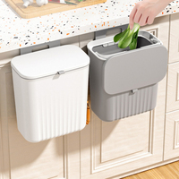 9L Wall Mounted Trash Can Kitchen Cabinet Storage Smart Bucket For Bathroom Recycling Hanging Trash Bins Kitchen Accessories