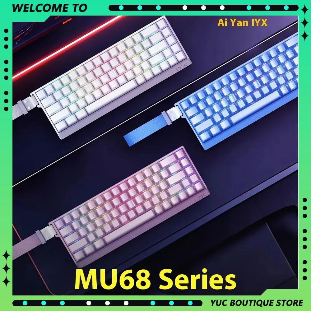 IYX Mu68 Ultra Mu68 Ultra E-Sports Gaming Mechanical Keyboard Magnetic Switch Wired Hot Swap RGB Backlit Customized Accessories