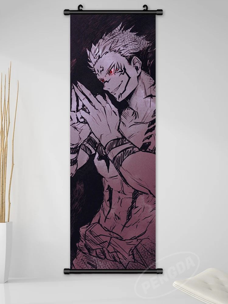 Jujutsu Kaisen Home Decor Ryomen Sukuna Wall Artwork Picture Manga Scroll Hanging Painting Print Anime Canvas Poster Living Room