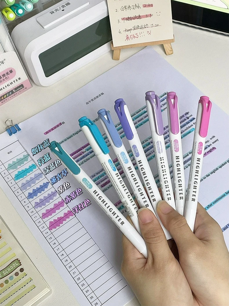 5/15PC Fluoreszierende Stift Set Student Kennzeichnung Strich Schlüssel Kennzeichnung Stift Hohe Schönheit Farbe Handbuch Stift Charge – Detail 16