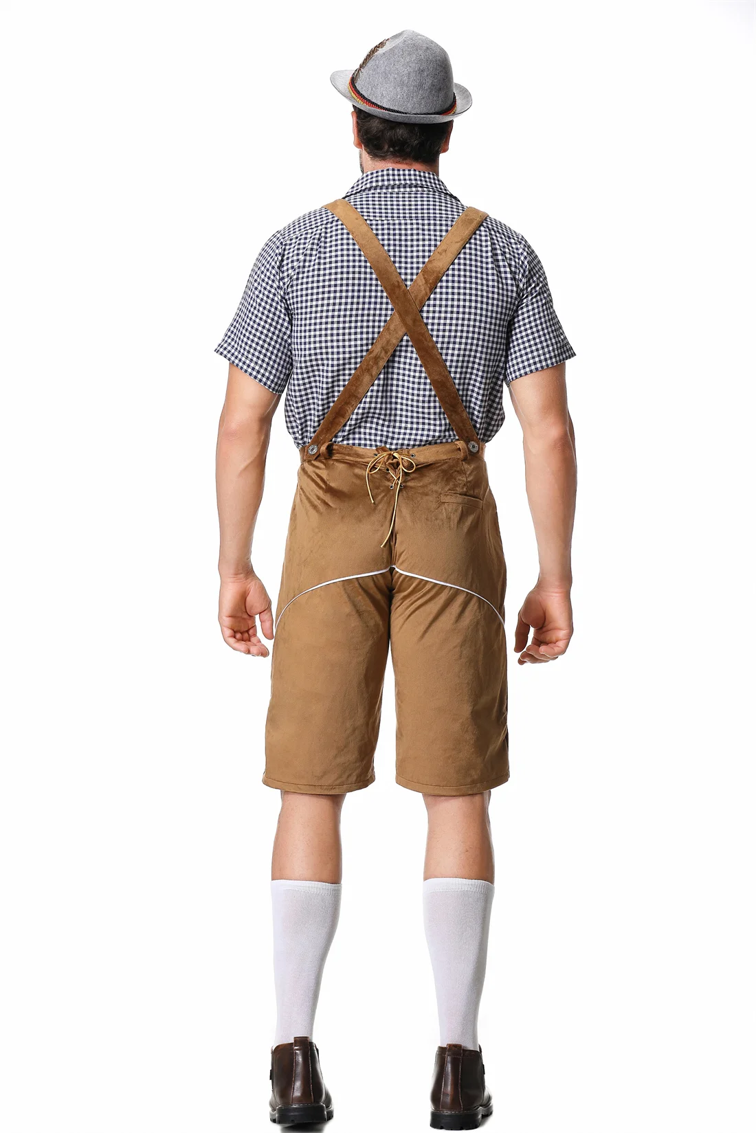 Costume bavarese Oktoberfest Lederhosen per bretelle per adulti cappello da camicia festival di birra tedesca costumi Cosplay maschili