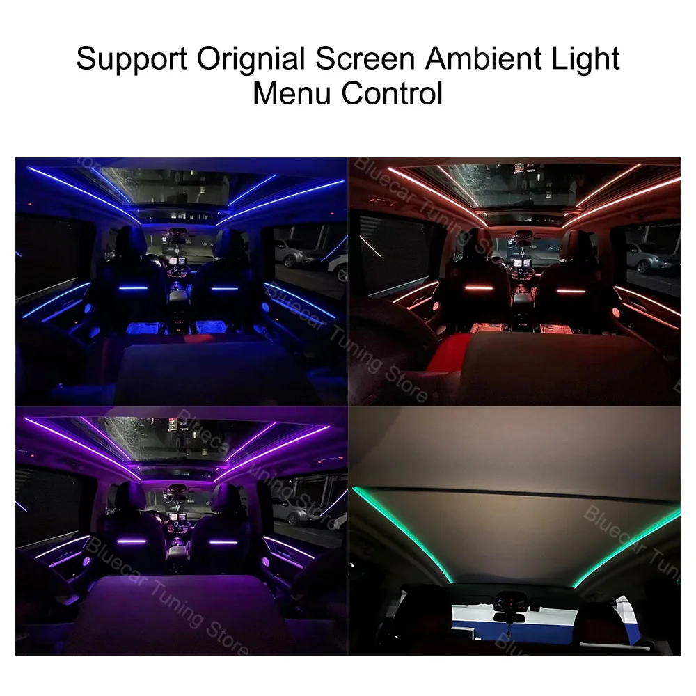 LED Panoramic Sunroof Ambient Light for BMW 3 4 5 7 Series G20 G30 X3 X4 X5 X6 X7 G Class Car Roof Skylight Interior Mouldings