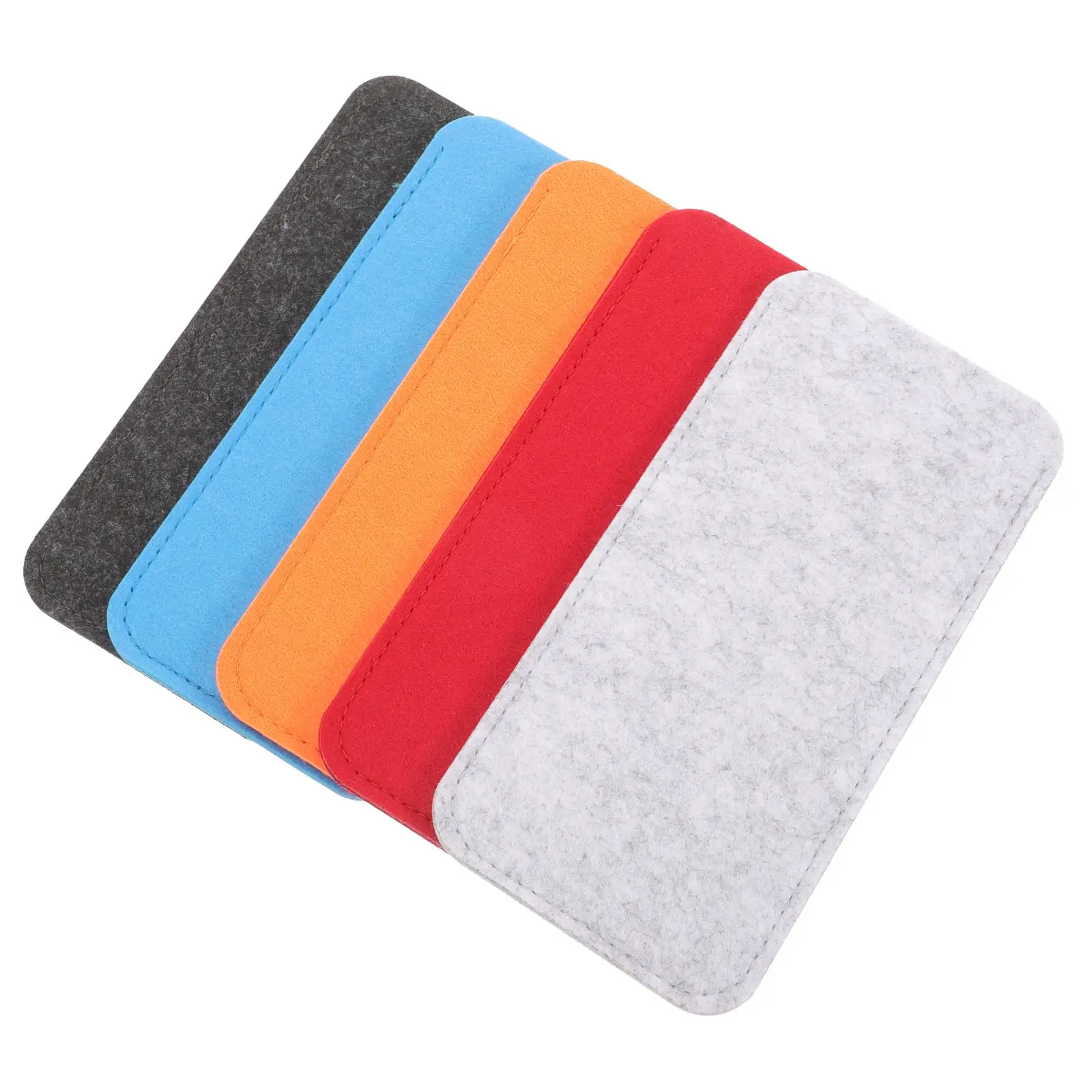

5 Pcs Eyeglass Bags Felt Material Glasses Case Sunglasses Storage Pouch Set Gray Red Dark Gray Portable Protective