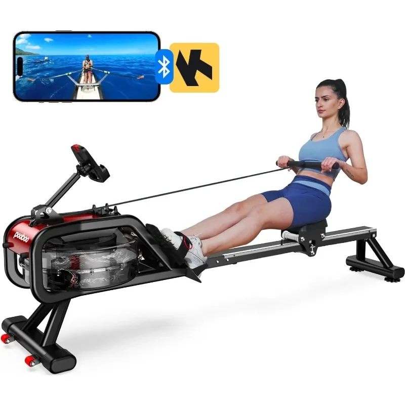 Rowing Machine, Max 350 LBS Magnetic Rower with LCD Monitor, Tablet Holder, Upgraded Rowing Machines for Home Use