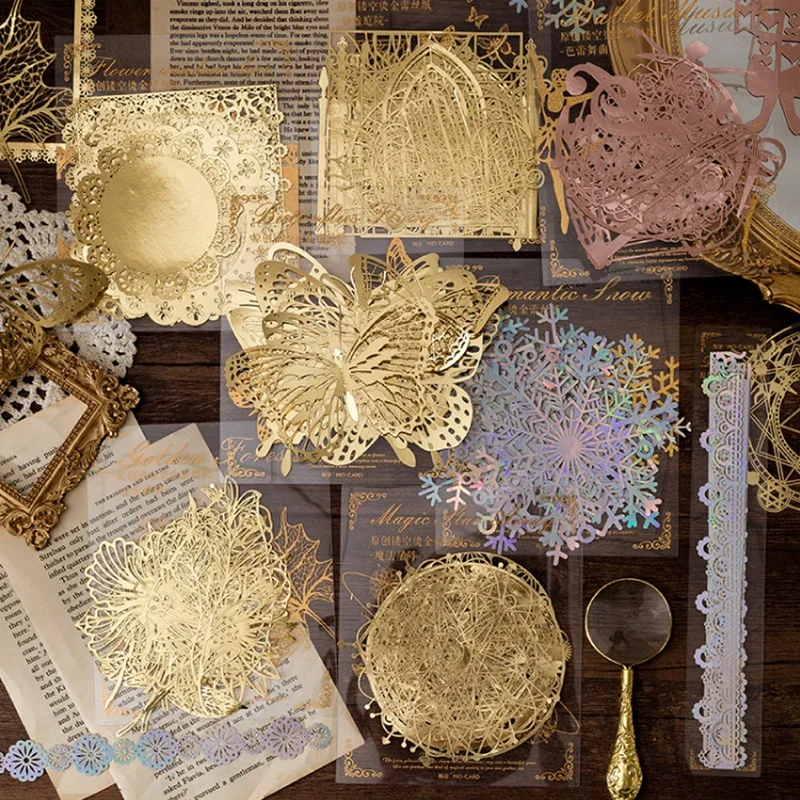 Gold Lace Butterfly Stickers 2