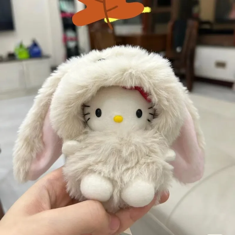 新スタイルかわいい毛皮のような耳の長いウサギハローキティバッグペンダントスクールバッグ小さなぶら下げジュエリー人形ぬいぐるみ Children'sgifts