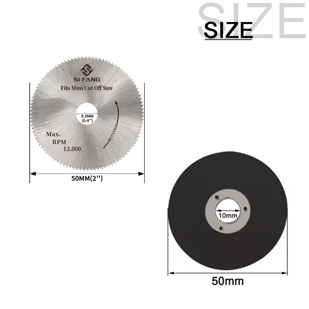 50mm Mini Cutting Disc Circular Saw Blade 50mm HSS High-speed Steel Wheel Discs 3/8inch Arbor for Cutting Wood Plastic Metal