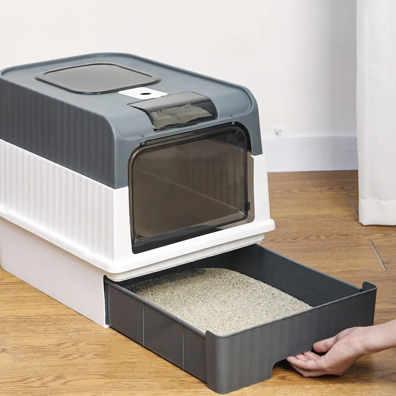 Explosive Oversized Fully Enclosed Drawer Anti-Spatter Deodorant Litter Box