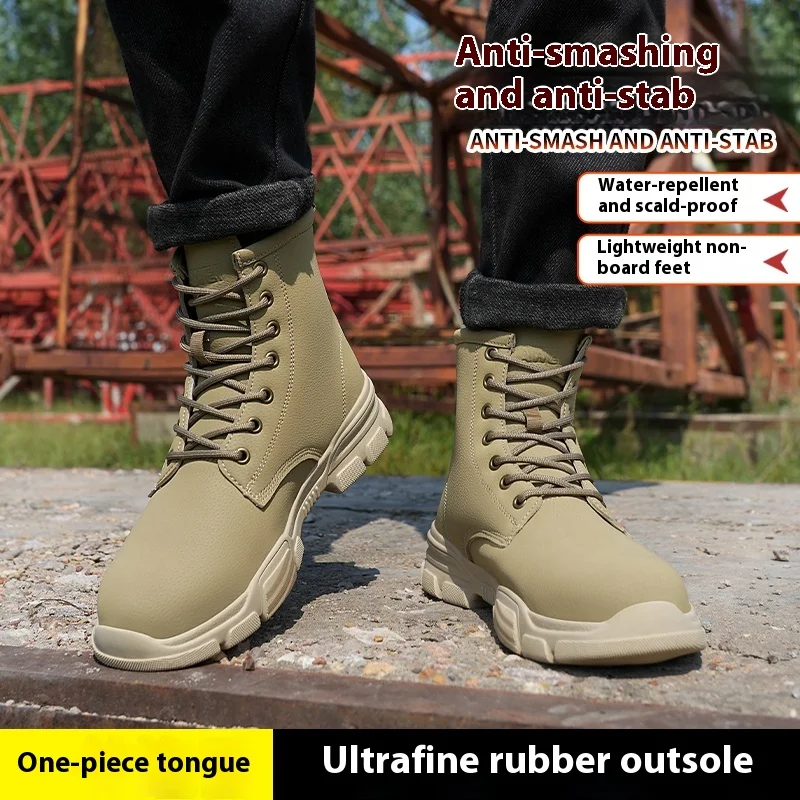 Lightweight Steel Toe Safety Shoes Men Anti-puncture Work Shoes Protect Men Industrial Shoes Indestructible Work Safety Boots