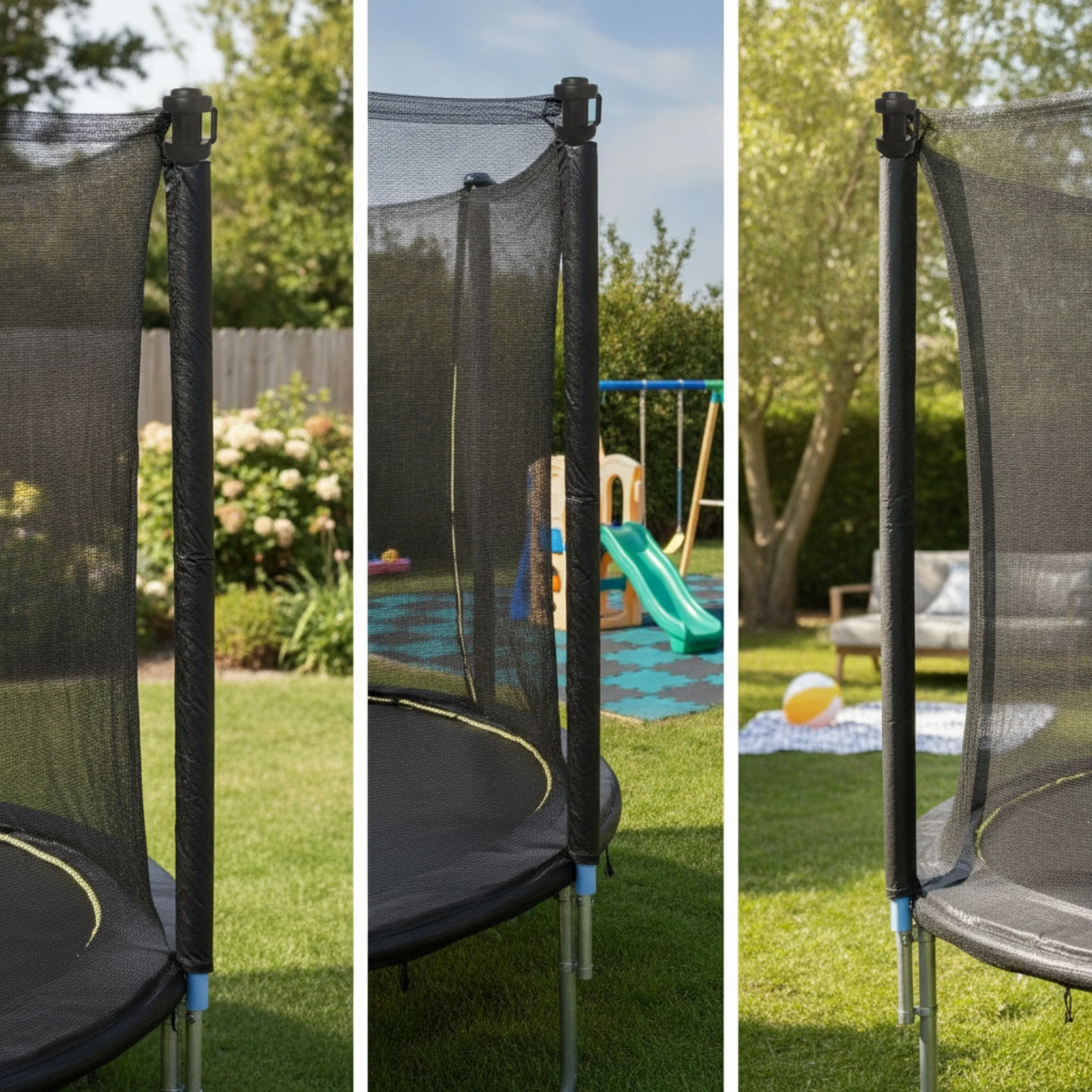 8 Pieces Trampoline Enclosure Pole Cap Easy to Install Trampoline Pole Cap Safety Heavy Duty for Outdoor, Backyard