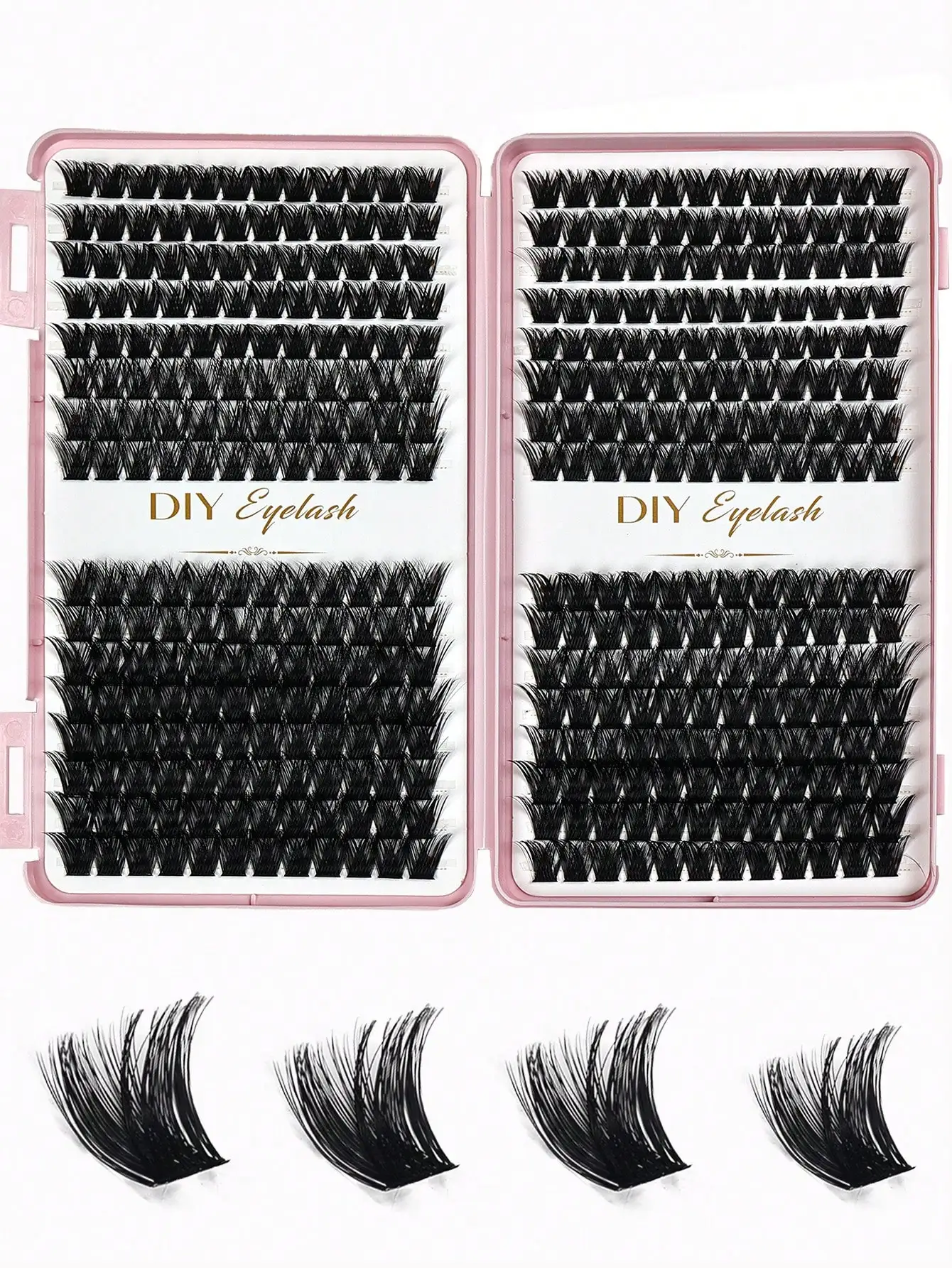 384 Stück Einzelwimpern 10-14mm DIY Wimpernverlängerung Natürliche Mischung Dichte Volumen-Kunstwimpern – Detail 2