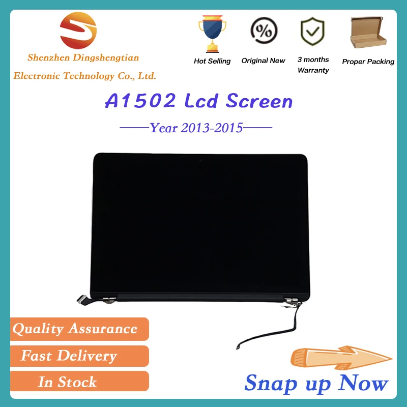 New For Macbook Pro Retina 13 Inch A1502 LCD Screen Assembly 2013-2015 Display Silver Emc 2678 2835 2875 Replacement High