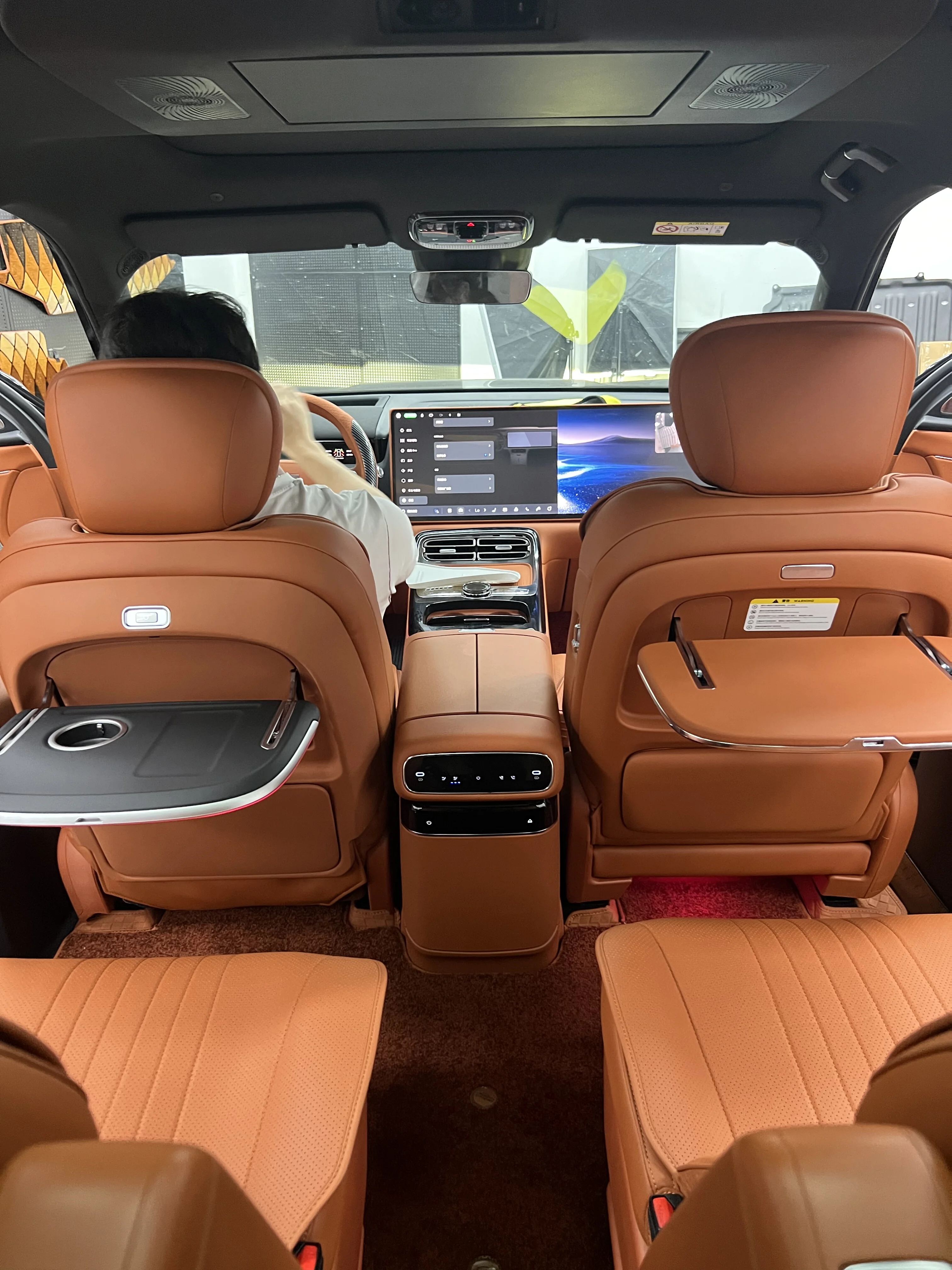 Car Tray Table For Geely Galaxy M9 Seat Back Foldable Small Table Board W/ Ambient Lamp Wireless Charger Laptop Table Plate detail image 3