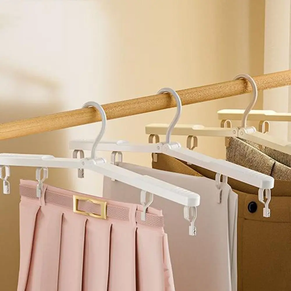 Convenient Plastic Folding Travel Hangers Space Saving Non-Slip Travel Drying Rack with Clips Clothes Hanger Outdoor