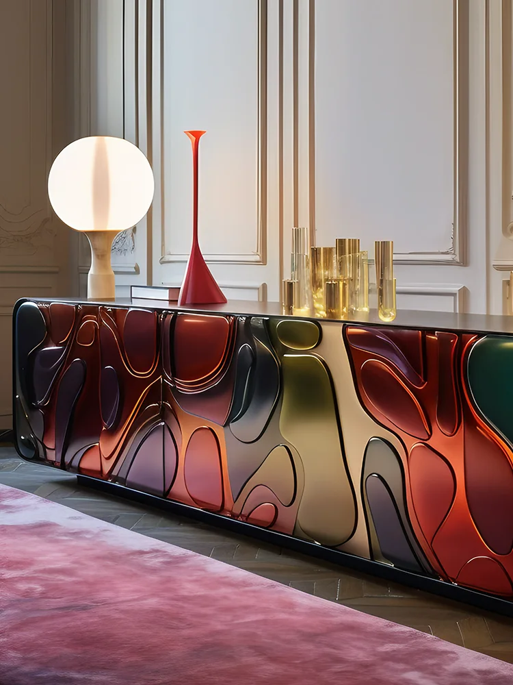 Art dopamine painted TV cabinet Italian modern furniture International Museum TV cabinet