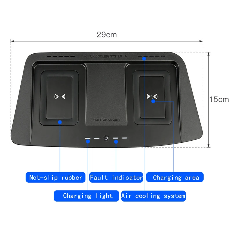 15W Car wireless charger phone charger fast charger phone holder for Toyota Highlander 2015-2021 accessories