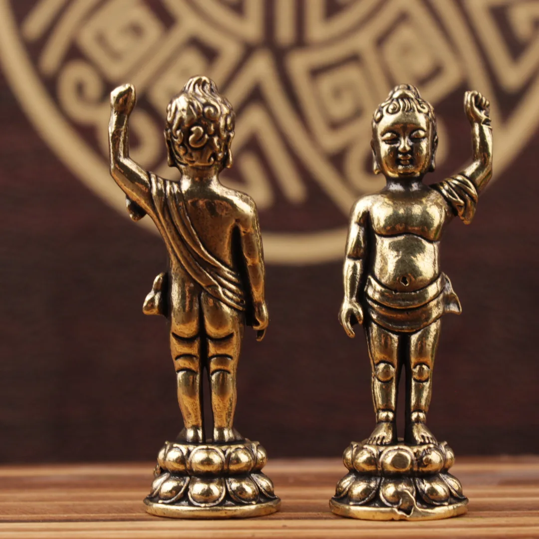 1/2Pcs Western Bliss Sakyamuni Bathing Buddha Prince Bath Buddha Basin, Light Spray Water Kowloon Prince Buddha Bath Sculpture