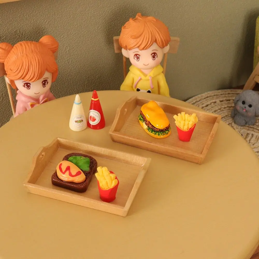 Decoração de cena simular casa de bonecas mini batatas fritas moda adorável hambúrguer em miniatura kawaii bonito foto adereços