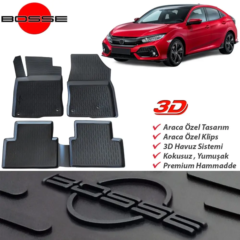 For Honda Civic Mat FC5 3D Pool 2016 2021 BOSSE