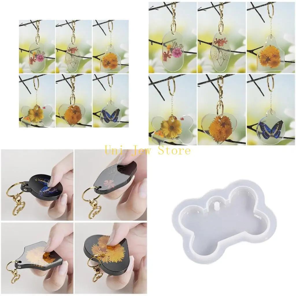 40GB Handmade Round Bone Heart Oval Listing Mold Silicone Pendant Mold Epoxy Resin Casting Mold for Jewelry Making Diy Crafts