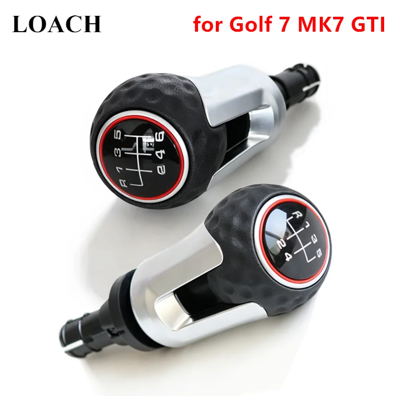 56Speed Leather Gear Shift Knob For VW For Volkswagen Golf 7 A7 MK7 VII GTI GTD 2013-2018 Car Pen Arm POMO Head Ball Stick Level