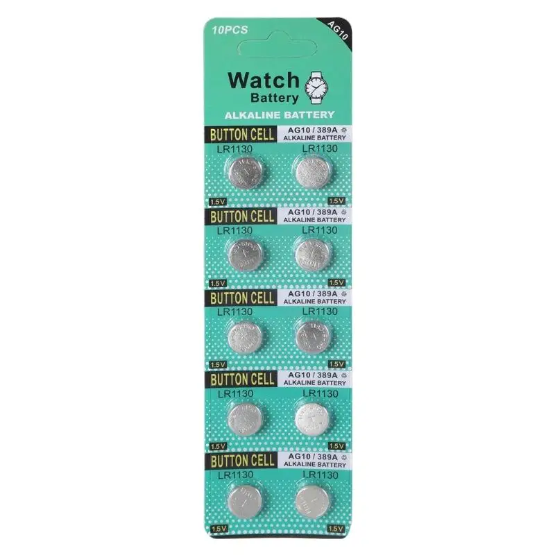 10PCS AG10 LR1130 Coin Cell 1.5V Batteries AG10 Button Battery for Electronics