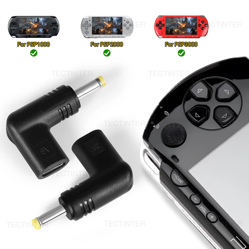 5V Type-C to DC Power Charging Conversion Adapter for PSP 1000/2000/3000 Game Console DC Jack Plug Charging Adapter Accessories