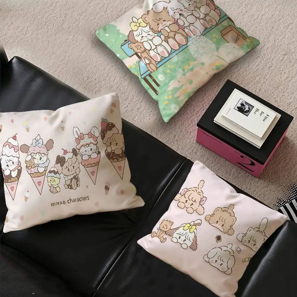Cute Cat Mikko I-illustrations Personalized Pillow Cover Kids Bedroom Wild Party Decor Pillowcase kid Birthday shower Gift