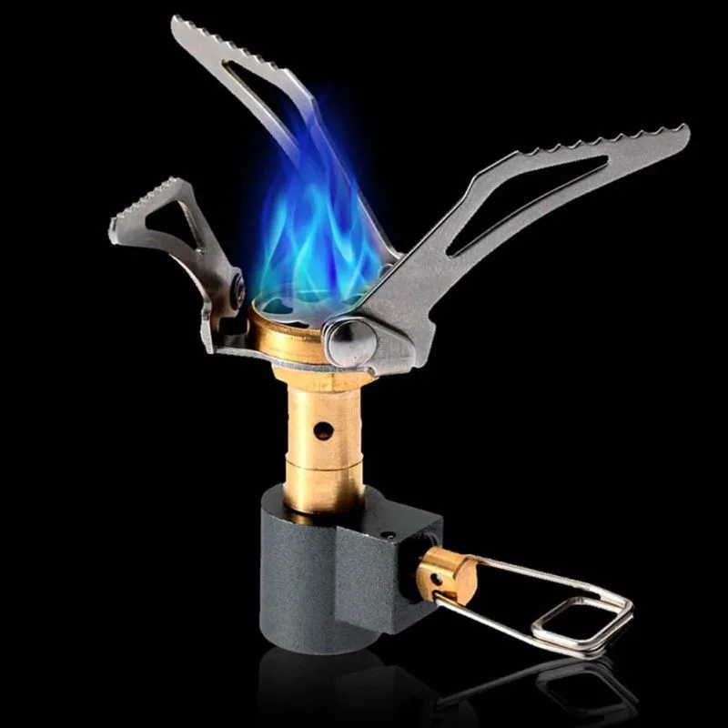 Outdoor Stove Titanium Alloy Folding Mini Camping Oven Survival Furnace Stove 3000W Pocket Picnic Cooking Gas Cooker