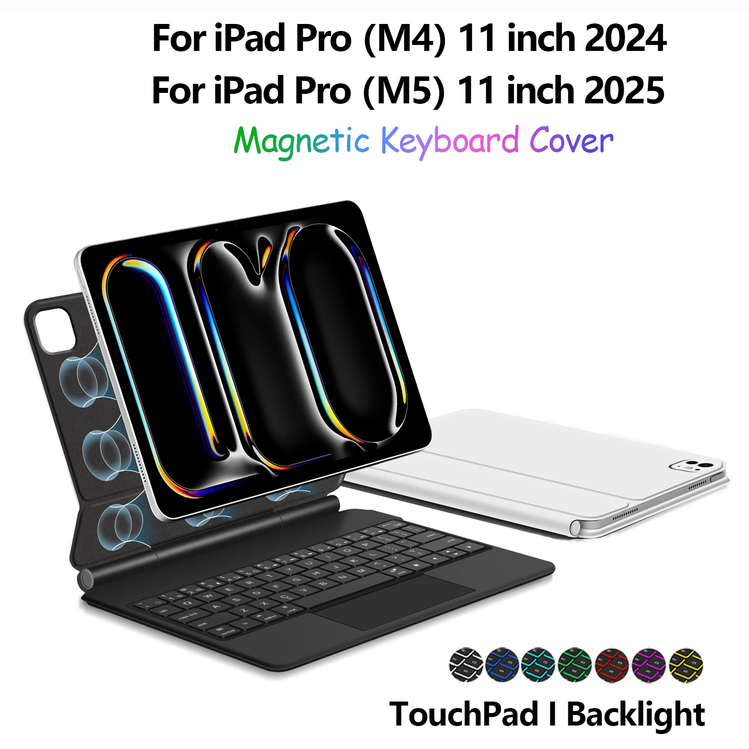 

Магнитная клавиатура Magic Keyboard для iPad Pro M5 11 дюймов 2025, чехол для iPad Pro 11 (M4) 2024 с мультитач-тачпадом и подсветкой