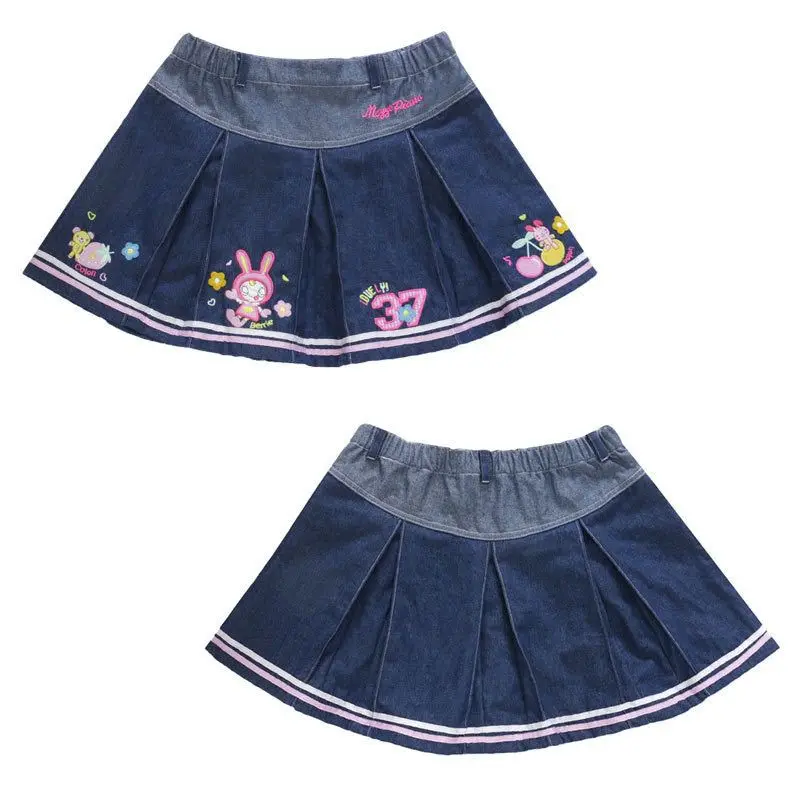 

25 spring new pianist soft girl sweetheart pleated skirt Japanese cartoon flower bunny embroidered skirt daughter dress