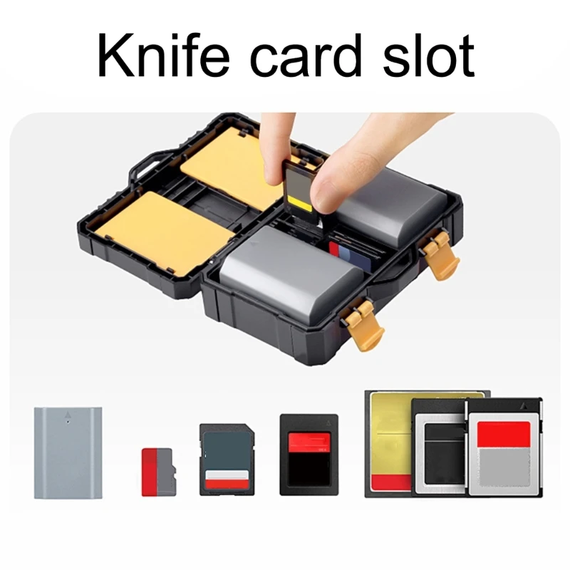 Bolsa organizadora viaje para cámara, funda protectora para tarjeta batería, caja a prueba golpes H7JF