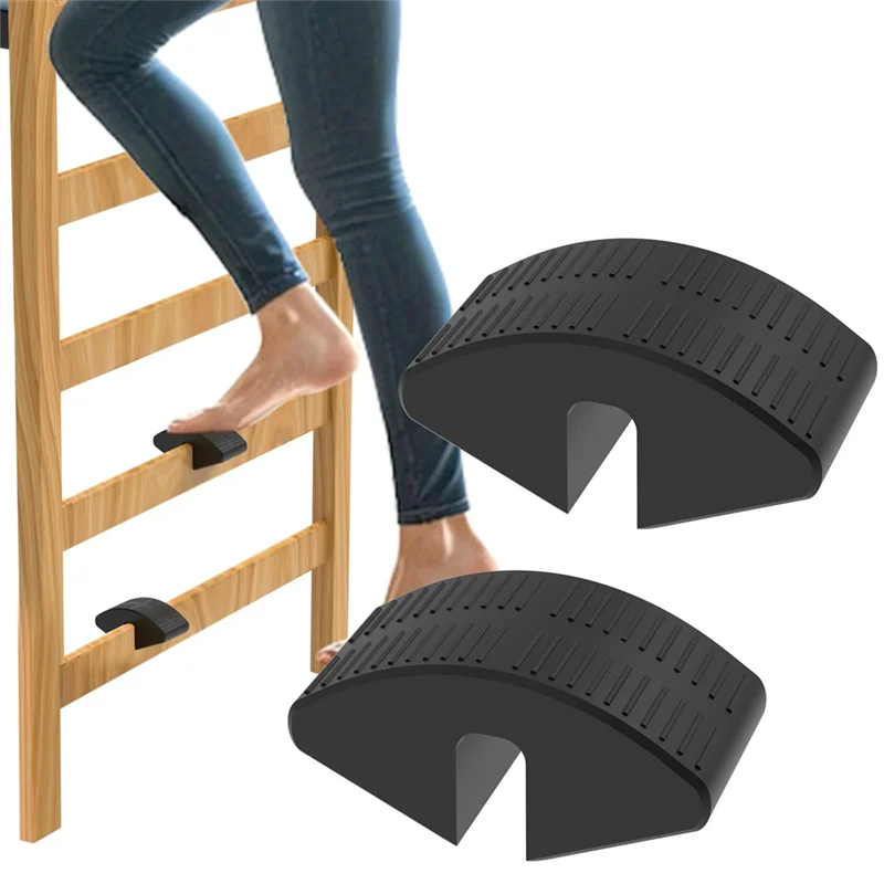 AT43-Durable Plastic Bed Ladder Foot Support-Step Pad With Anti-Slip,Surface(2 Pack) Fits Most College Dorm Models