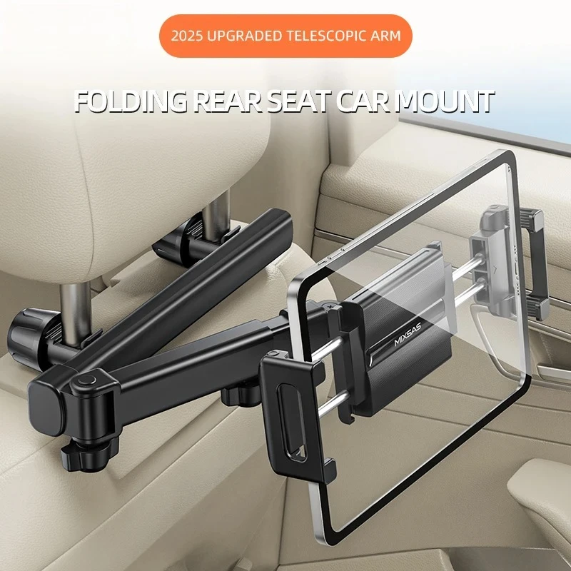 Foldable Car Tablet Holder Headrest Stand Mount, Car Phone Holder Back Seat 360° Adjustable for Phone iPad 4.7-13