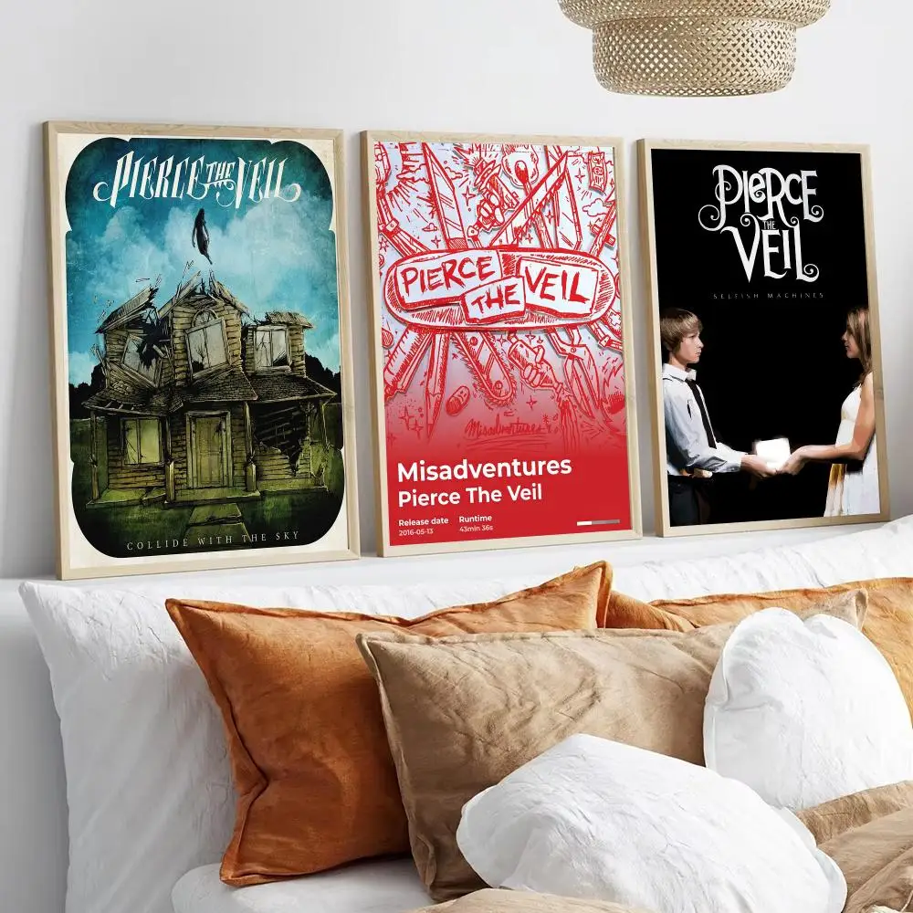 P-Pierce The Veil Band Poster Aesthetic Wall Art Poster Modern Minimalist Nordic Home Decor Room Decoration