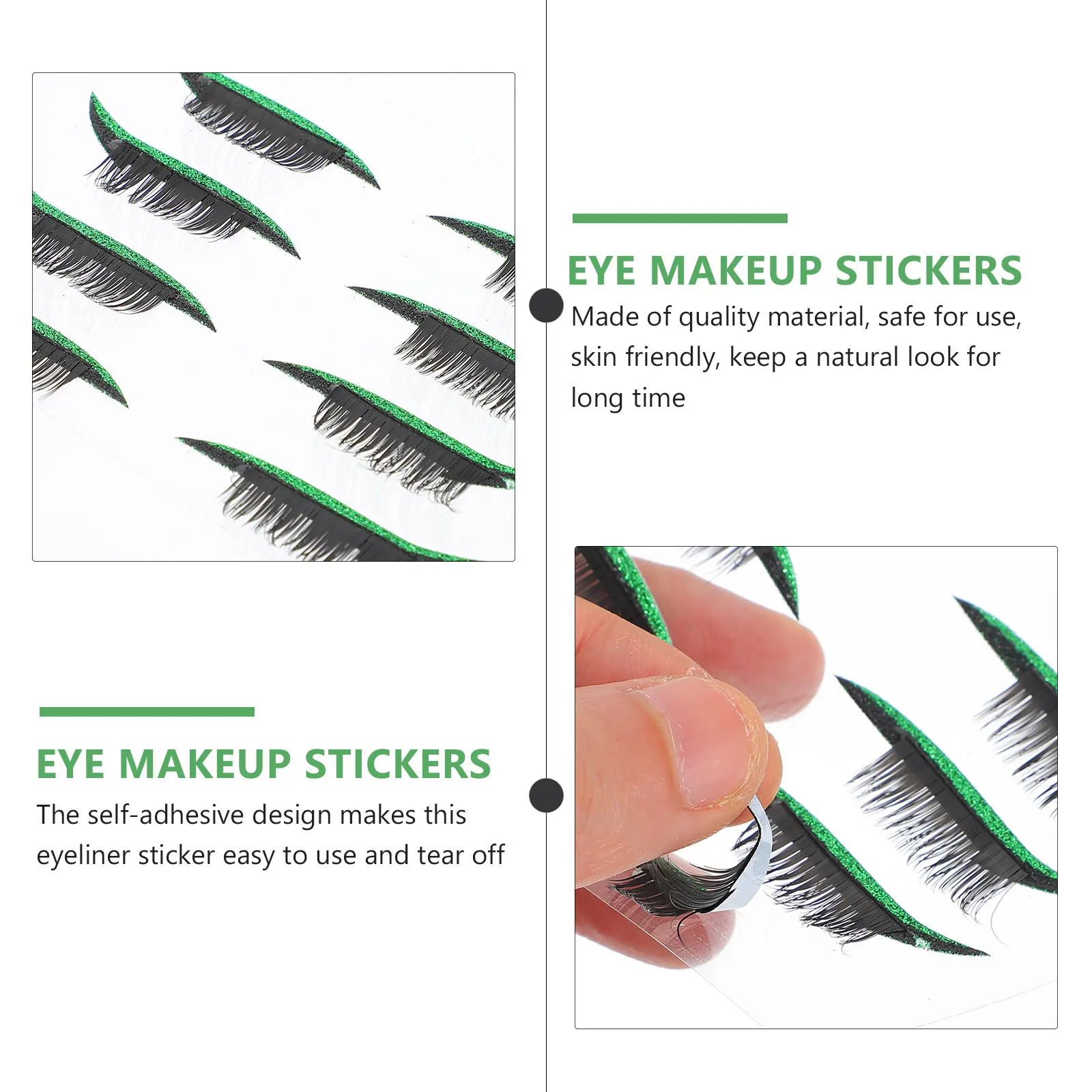 4 คู่สติกเกอร์อายไลเนอร์ขนตาปลอมแบบมีกาวในตัวกันน้ำอายไลน์สตริปสำหรับแต่งหน้าทุกวันคอสเพลย์มาสเคอเรดบอล