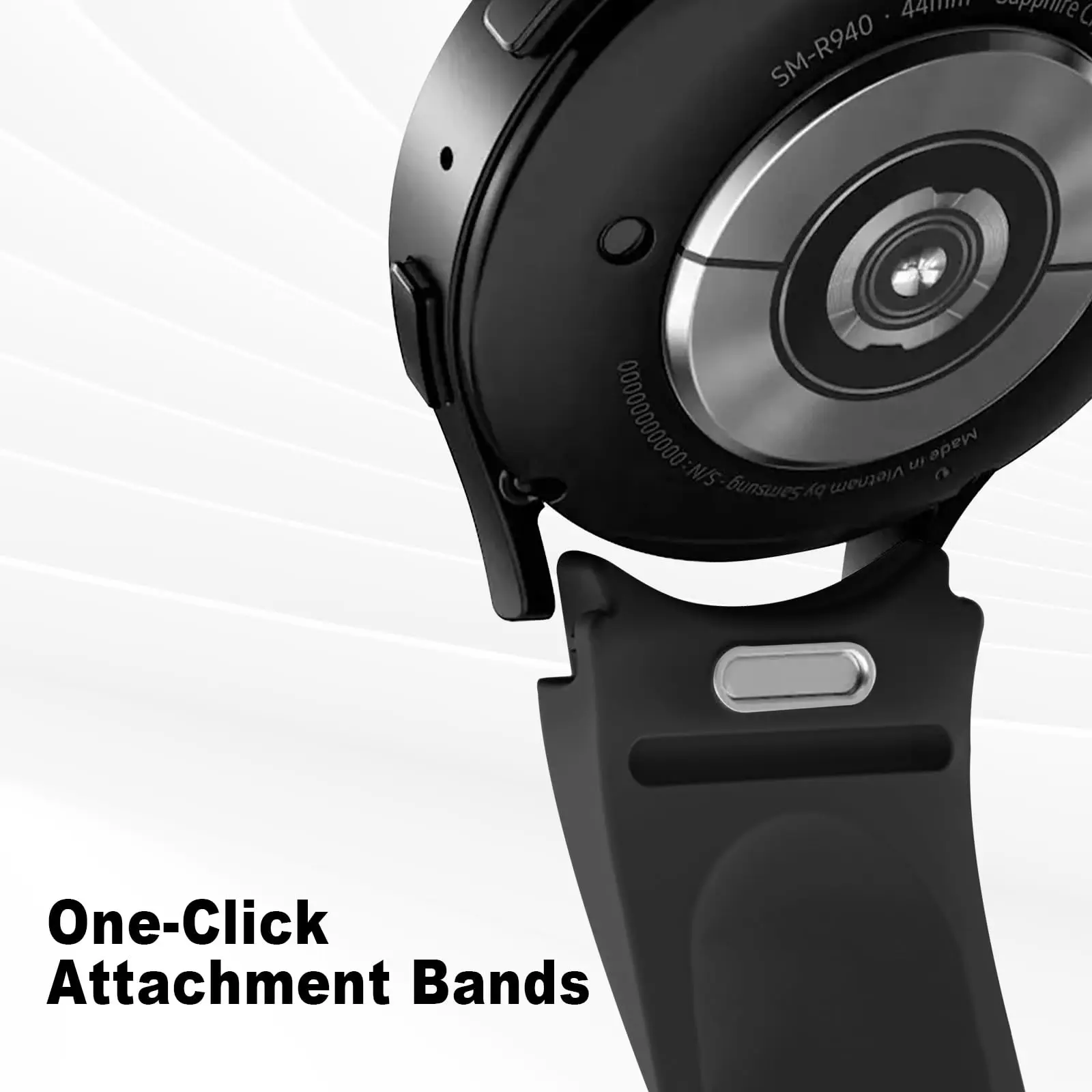 ボタンスタイルギャップなしストラップ Samsung Galaxy Watch 7/FE/6/5/4 44/40mm スポーツシリコンコレアブレスレット Galaxy Watch 6Classic バンド