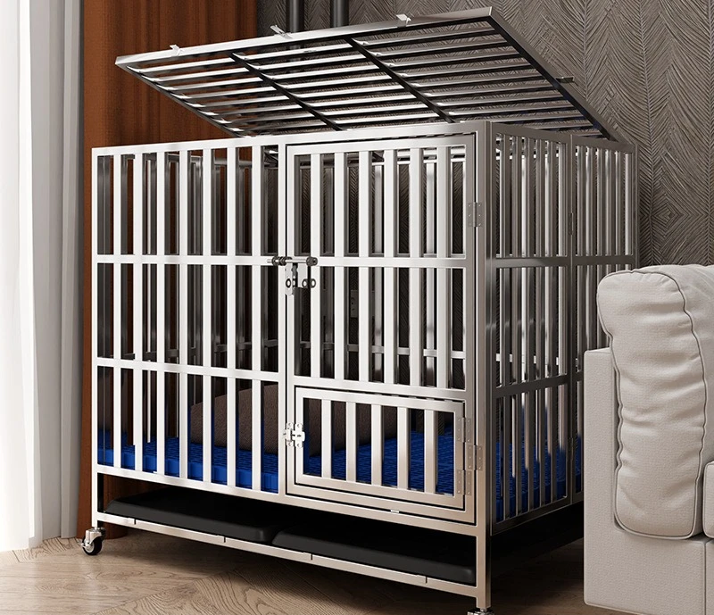 

Professional Custom Factory Outlet Stainless Steel Dog Cage Small Folding Dog Cage for Large Dogs