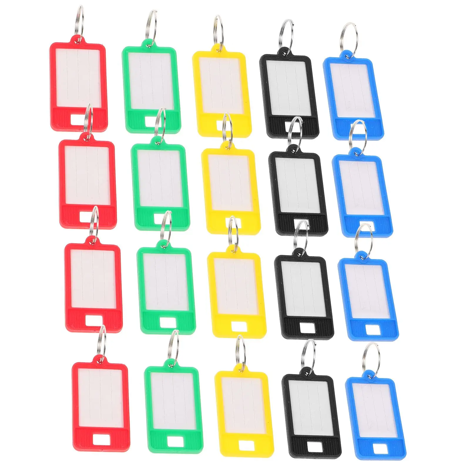 

50 Pcs Key Card Label Reusable Labels Blank Rings with Tags Keychain Lables Tabs