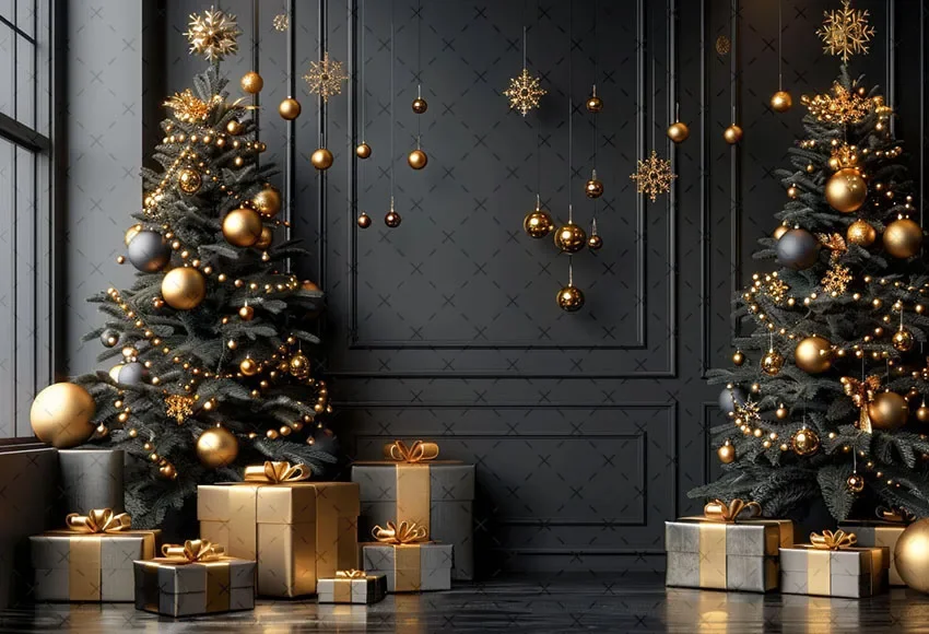 Фон для фотосъемки Mehofond, рождественский домашний черный настенный подарок, рождественская елка, детский семейный портретный декор, фон для фотостудии