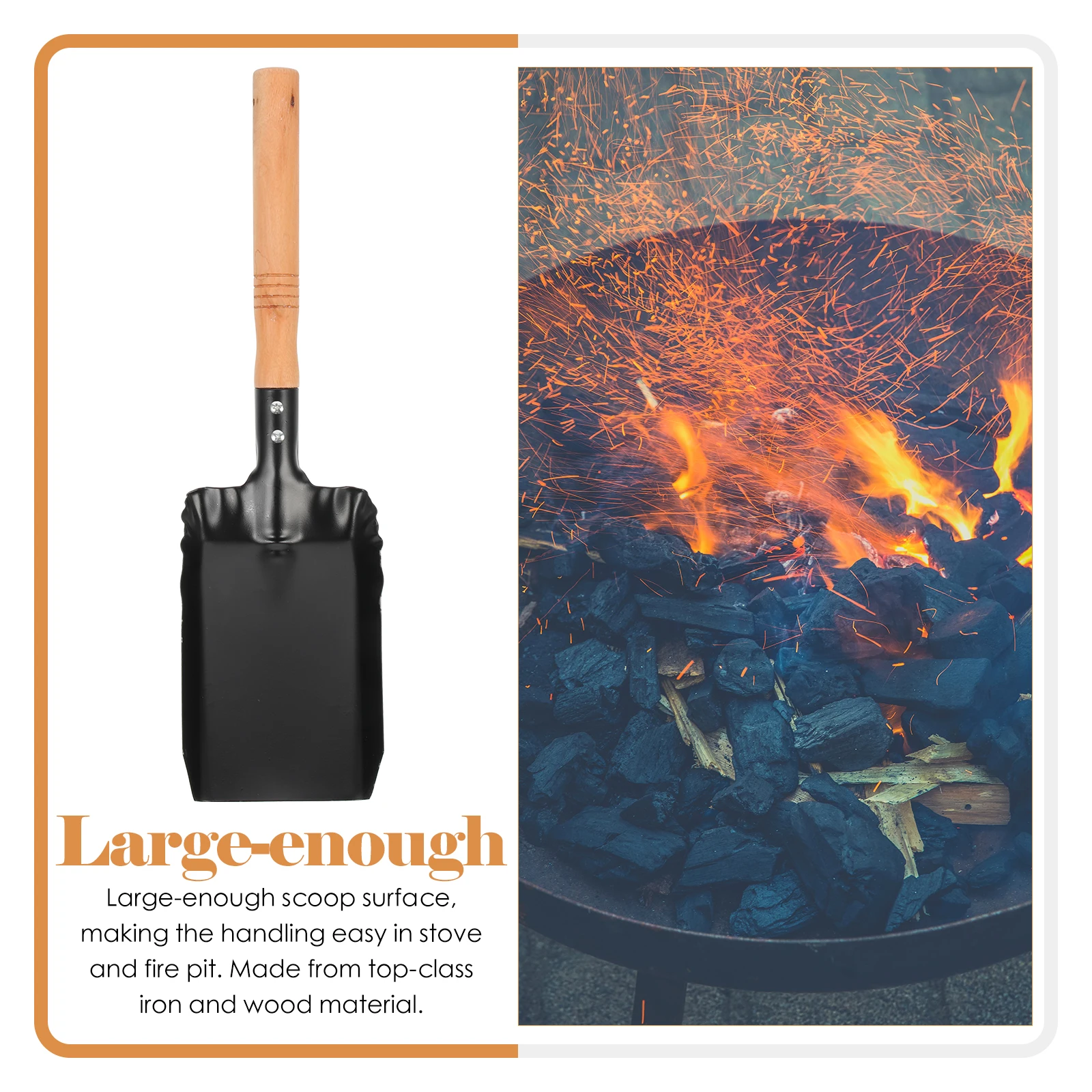 

4pcs Fireplace Shovel Dustpan Garden S Trowel Home Shovels Pet Soil Beech BBQ Charcoal Ash Lightweight Portable Coal H