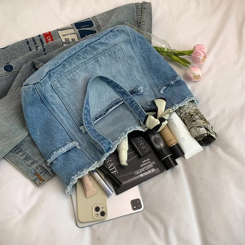 Denim Designer Bags Large Capacity Multifunctional Shoulder Bag Commuting High Quality Women Luxury Handbag Fashion сумка bolsos