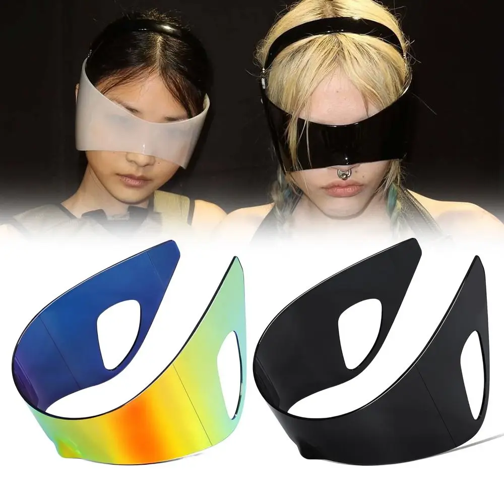 

Gradient Color Futuristic Sunglasses Punk Oversized Sports Sun Glasses Chic Rimless Wrap Around Shield Goggles for Men Women