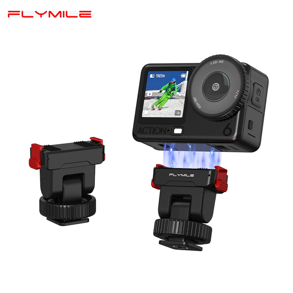 �y�Z�[�����zFlymile ���C�A�_�v�^�[�}�E���g DJI Action 6 �A�N�Z�T���[�p �N�C�b�N�����[�X�}�E���g �W���o���x�[�X 1/4 �l�W�� �J�����A�N�Z�T���[