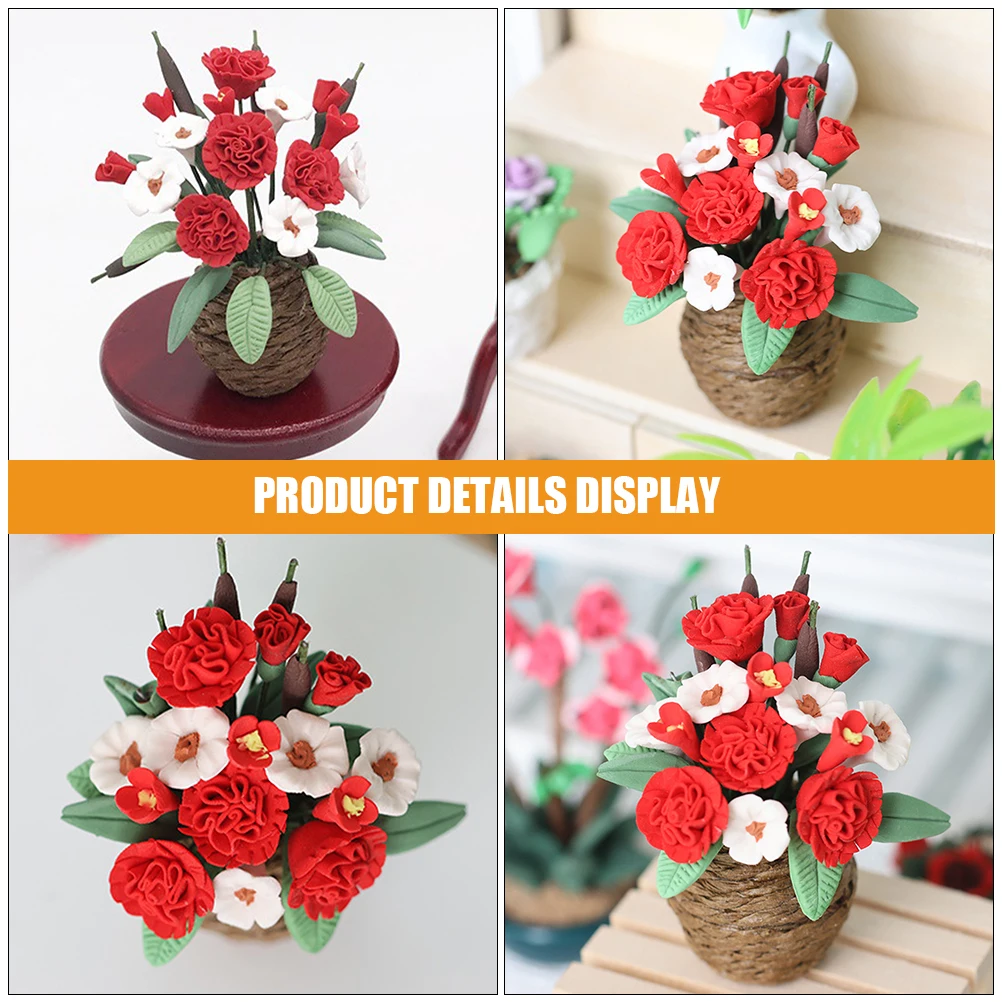 

Miniature Flower Bonsai Blossom Dollhouse Decor Fake Plant Ornament Bonsai Pot Mini Flower Decorative