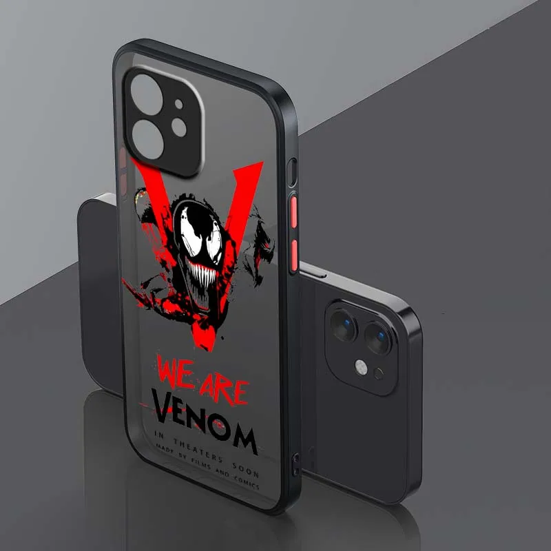 Marvel Venom HYDRA Logo Art For Apple iPhone 16 15 14 13 12 11 XR XS X Pro Max Plus Mini Frosted Translucent Soft Phone Case