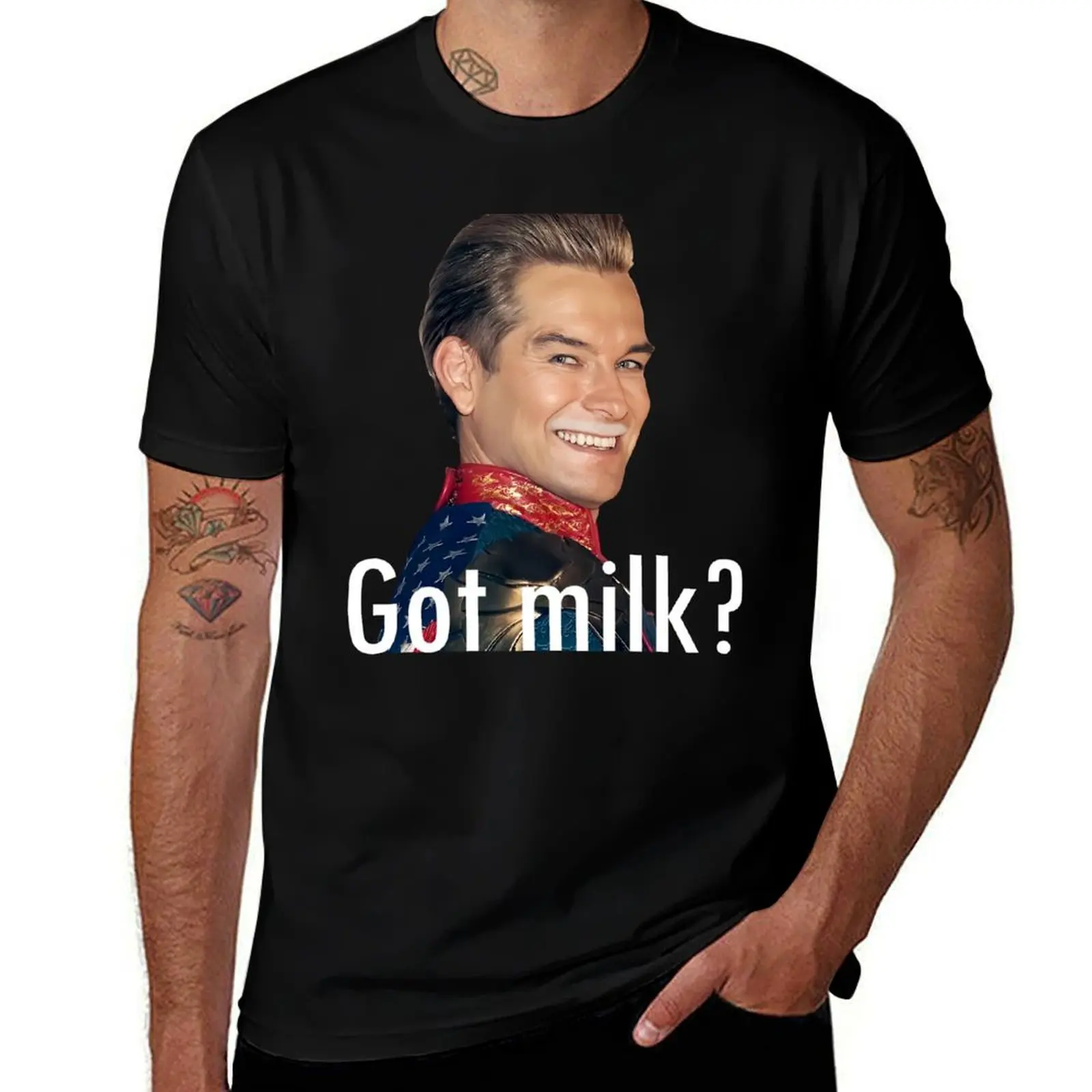 

Homelander Got Milk T-Shirt tops aesthetic clothes customs design your own funny t shirts for men