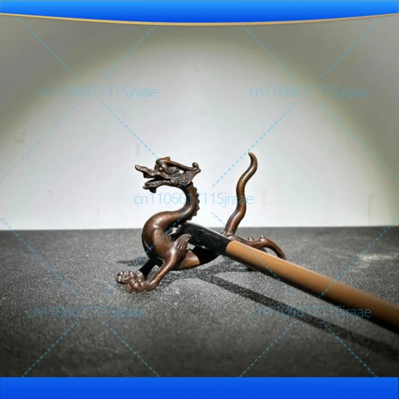 For dragon pen holder ornaments, antique copperware, collectibles, office living room, table top decorations, crafts