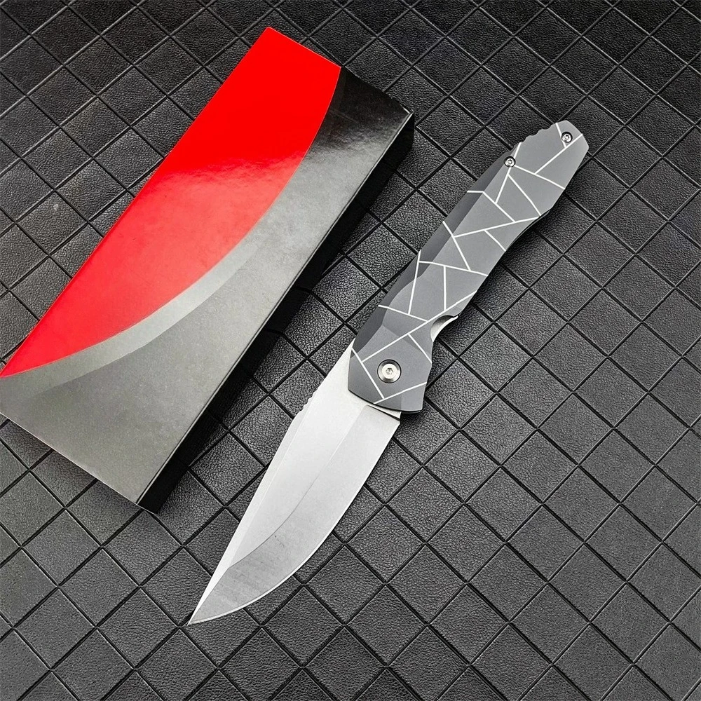 C199 سكين للفرد للتخييم في الهواء الطلق المشي لمسافات طويلة الصيد التكتيكي EDC سكين جيب D2 شفرة مقبض ألمونيوم سكين الصيد المحمولة #1